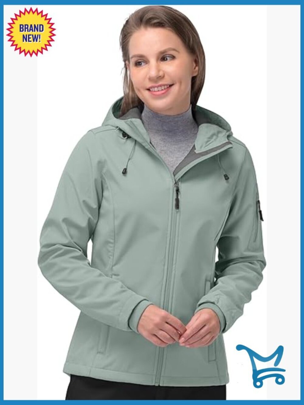 Women's Softshell Jacket Fleece Lined Hooded Windproof Outdoor Coat